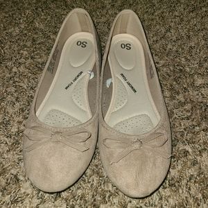 Nude Suede Flats 8